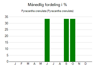 Pyracantha crenulata - månedlig fordeling