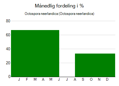 Octospora neerlandica - månedlig fordeling