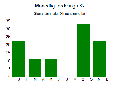 Glugea anomala - månedlig fordeling