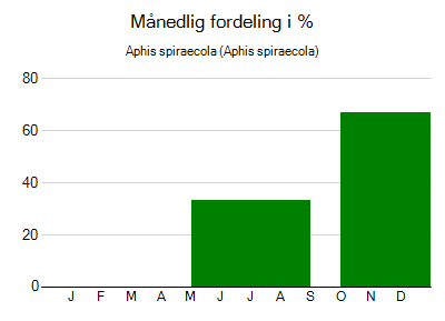 Aphis spiraecola - månedlig fordeling