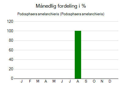 Podosphaera amelanchieris - månedlig fordeling