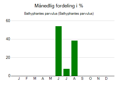 Bathyphantes parvulus - månedlig fordeling