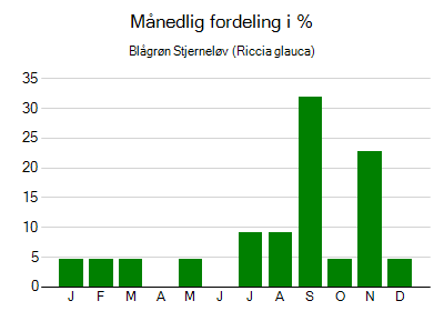 Blågrøn Stjerneløv - månedlig fordeling