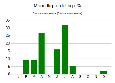 Solva marginata - månedlig fordeling