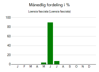 Loensia fasciata - månedlig fordeling