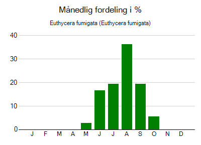 Euthycera fumigata - månedlig fordeling