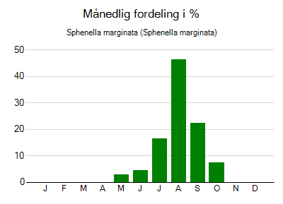 Sphenella marginata - månedlig fordeling