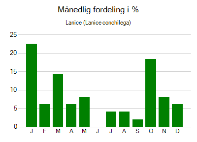 Lanice - månedlig fordeling