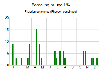 Phaedon concinnus - ugentlig fordeling