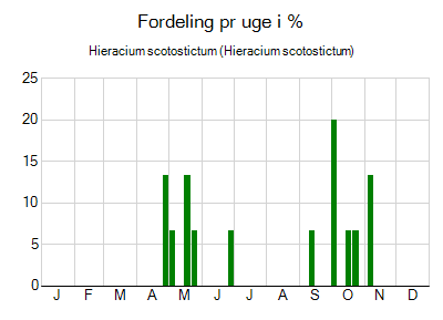 Hieracium scotostictum - ugentlig fordeling