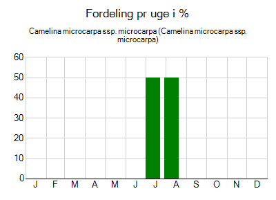 Camelina microcarpa ssp. microcarpa - ugentlig fordeling