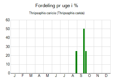 Thripsaphis caricis - ugentlig fordeling