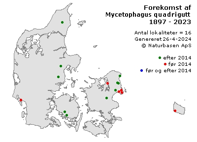 Mycetophagus quadriguttatus - udbredelseskort
