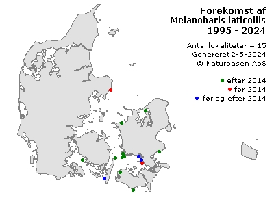 Melanobaris laticollis - udbredelseskort