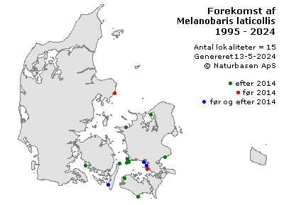 Melanobaris laticollis - udbredelseskort