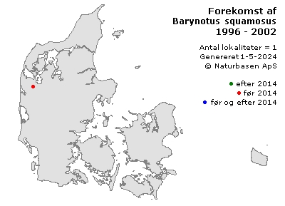 Barynotus squamosus - udbredelseskort