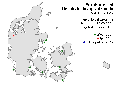 Neophytobius quadrinodosus - udbredelseskort