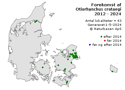 Otiorhynchus crataegi - udbredelseskort