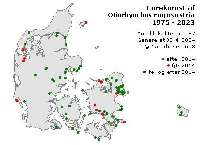 Otiorhynchus rugosostriatus - udbredelseskort