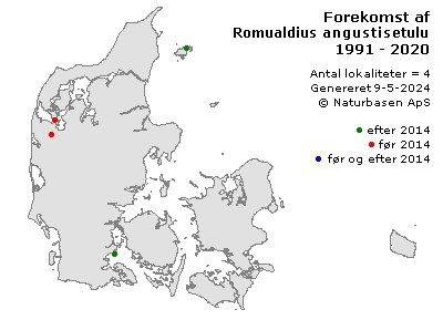 Romualdius angustisetulus - udbredelseskort