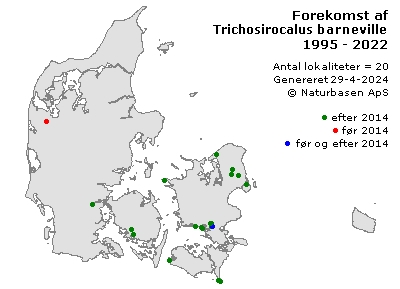 Trichosirocalus barnevillei - udbredelseskort