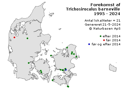 Trichosirocalus barnevillei - udbredelseskort
