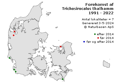 Trichosirocalus thalhammeri - udbredelseskort