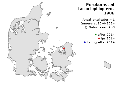 Lacon lepidopterus - udbredelseskort