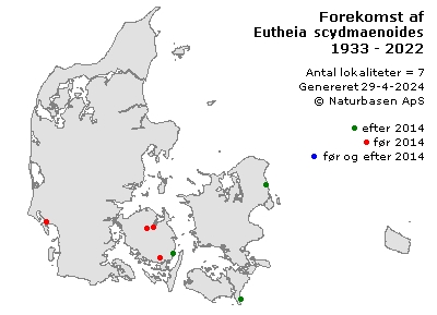 Eutheia scydmaenoides - udbredelseskort