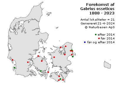 Gabrius osseticus - udbredelseskort