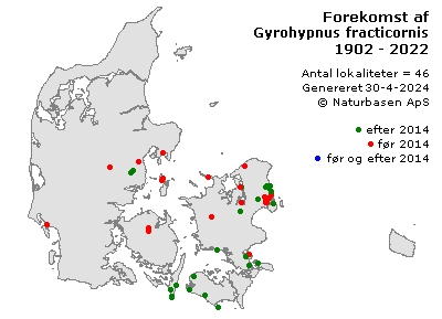 Gyrohypnus fracticornis - udbredelseskort