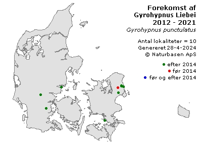 Gyrohypnus Liebei - udbredelseskort