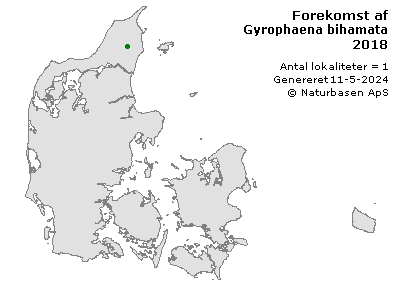 Gyrophaena bihamata - udbredelseskort