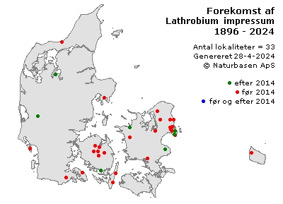 Lathrobium impressum - udbredelseskort