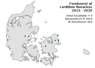 Lordithon thoracicus - udbredelseskort