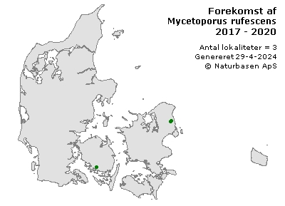 Mycetoporus rufescens - udbredelseskort