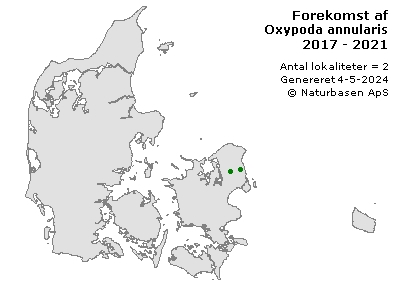 Oxypoda annularis - udbredelseskort