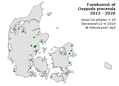 Oxypoda procerula - udbredelseskort