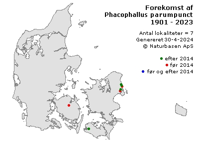 Phacophallus parumpunctatus - udbredelseskort