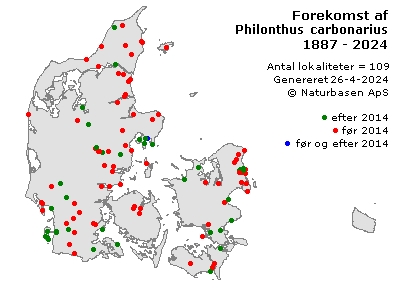 Philonthus carbonarius - udbredelseskort