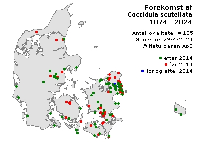 Coccidula scutellata - udbredelseskort