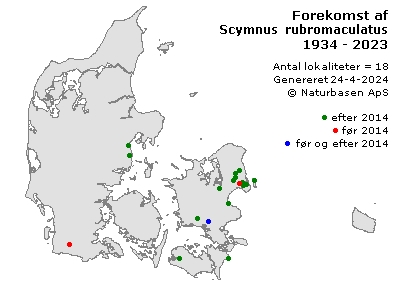 Scymnus rubromaculatus - udbredelseskort