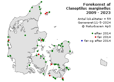 Clanoptilus marginellus - udbredelseskort