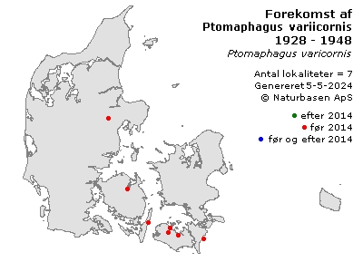 Ptomaphagus variicornis - udbredelseskort