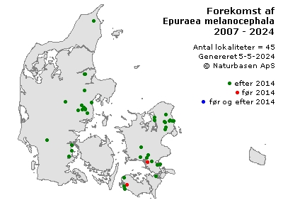 Epuraea melanocephala - udbredelseskort
