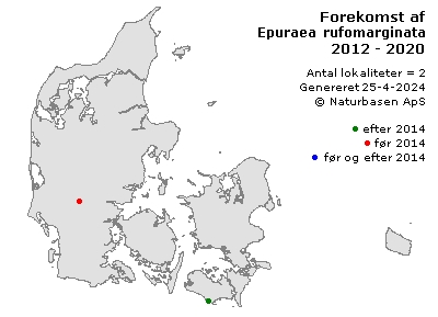 Epuraea rufomarginata - udbredelseskort
