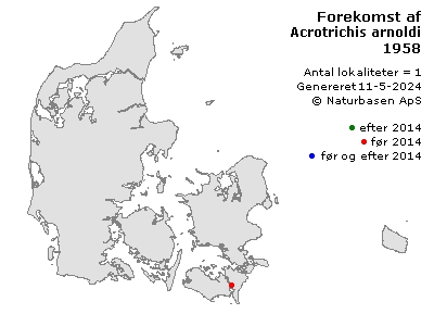 Acrotrichis arnoldi - udbredelseskort