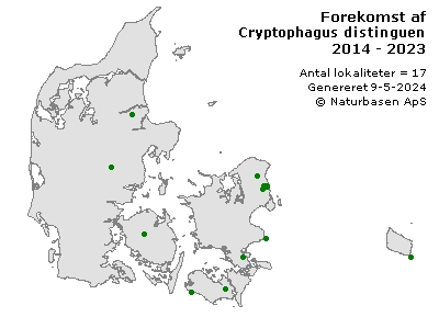 Cryptophagus distinguendus - udbredelseskort