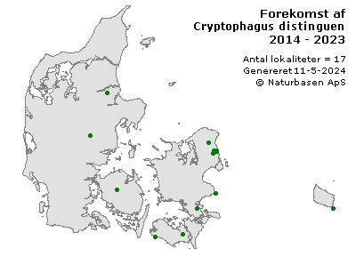 Cryptophagus distinguendus - udbredelseskort