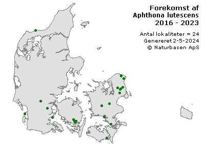 Aphthona lutescens - udbredelseskort